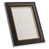 Lawrence Frames Walnut and Black Wood Picture Frame, Gold Line, 5x7 view 3