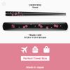 Portable Bamboo Chopsticks with Case  Reusable Travel Chopsticks Utensil Set, Dishwasher Safe, Sakura Pattern, Made in Japan view 2