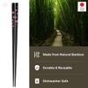 Portable Bamboo Chopsticks with Case  Reusable Travel Chopsticks Utensil Set, Dishwasher Safe, Sakura Pattern, Made in Japan view 3