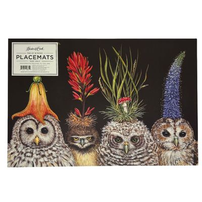 Baby Owls Disposable Paper Placemats - Designed by Vicki Sawyer American Made - 18 Sheets per Pad