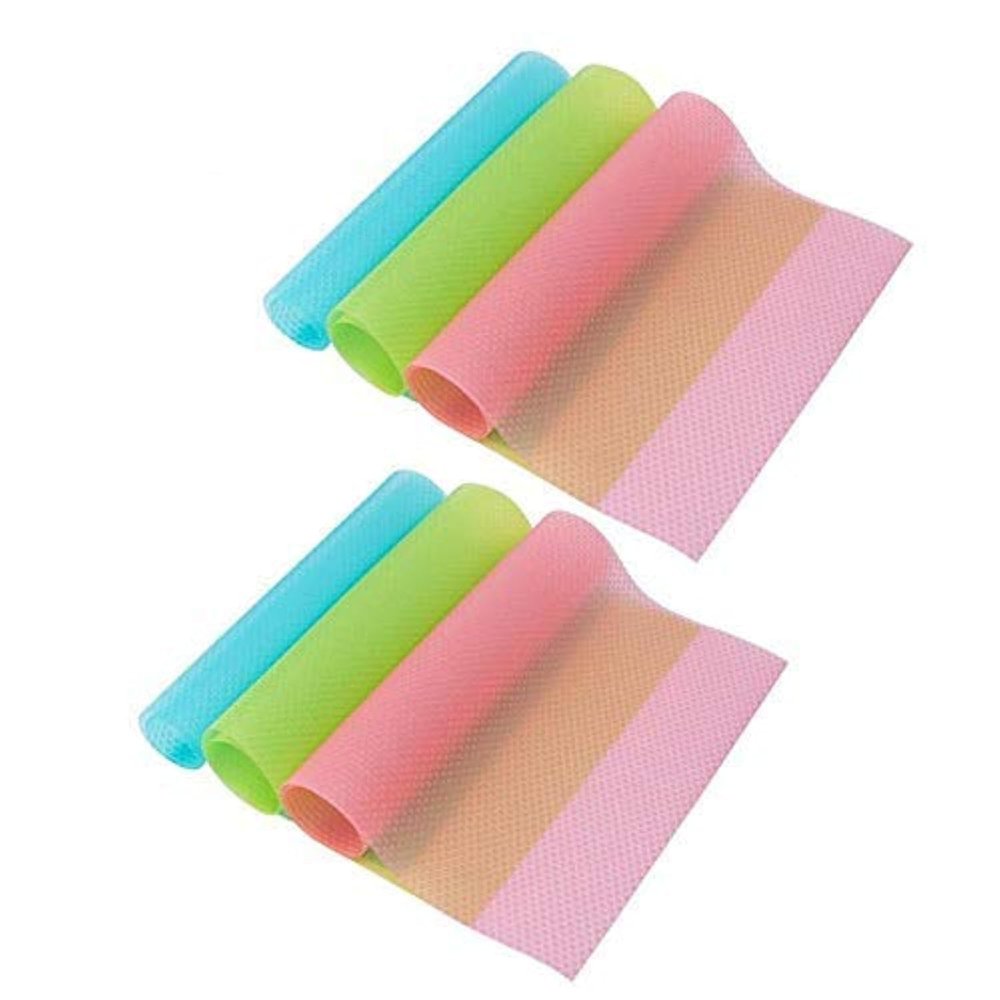 Sulimy Refrigerator Pad 6PCS Shelf Liners Can Be Cut Refrigerator Mats Pad Multifunctional Fridge Pads Closet Cabinet Drawer Table Placemats