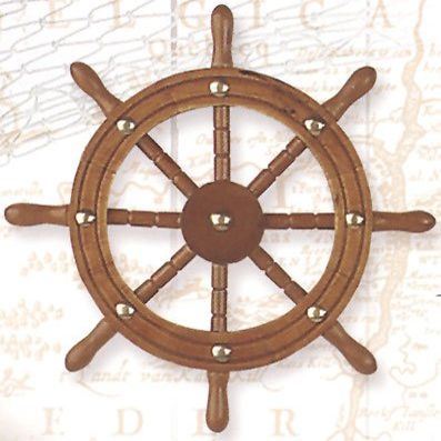 Wooden Ship Wheel Nautical Wall Plaque
