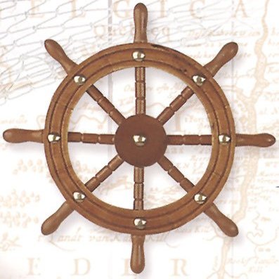 Wooden Ship Wheel Nautical Wall Plaque