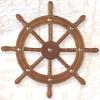 Wooden Ship Wheel Nautical Wall Plaque view 1