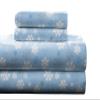 Pointehaven Heavy Weight Flannel Sheet Set, Queen, Snow Flakes - Warm & Cozy - 100% Cotton Flannel Pre-Shrunk -170 GSM -Deep Pockets -Easy Fit Elastic All Around-Comfy Double Brushed view 1