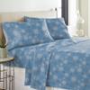 Pointehaven Heavy Weight Flannel Sheet Set, Queen, Snow Flakes - Warm & Cozy - 100% Cotton Flannel Pre-Shrunk -170 GSM -Deep Pockets -Easy Fit Elastic All Around-Comfy Double Brushed view 2