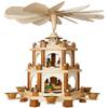 BRUBAKER Wooden Christmas Pyramid - 18 Inches - 3 Tier Carousel - Nativity Play view 2