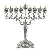 Silver Plated Large 21.5" tall Hanuukah Menorah view 1