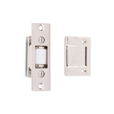idh by St. Simons 12017-014 Premium Quality Solid Brass Heavy Duty Silent Roller Latch with Adjustable Square Strike, Bright Nickel