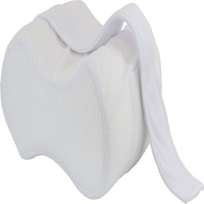 Ergonomic Knee Pillow for Side Sleepers - Orthopedic Memory Foam Knee Pillow for Spine Alignment & Back Pain - Soft Cover with Stabilizing Strap - Knee Wedge Pillow for Deep Nights Sleep