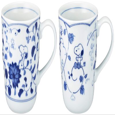 Sunupii 630740 Indigo Arabesque Pair Mug Set, Arabesque / Grape (Comes in a Gift Box), Mother's Day, Gift, Gift