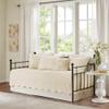 Madison Park Daybed Cover Set Damask Quilted Cover for Daybeds, All Season, Pre-washed Cotton-Filled Coastal Bedding with Scallop Edge, Shams, Bedskirt, Dcor Pillows, Tuscany, Cream, 39"x75", 6 Piece view 1