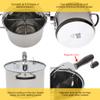 StovePop Stainless Steel Popcorn Popper - Gearless Hand Crank, Magnetic Lid, 6 Qt - Induction Range Compatible view 3