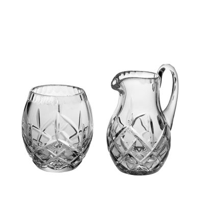 Barski - Hand Cut - Mouth Blown - Crystal - Sugar & Creamer - Set - Made in Europe