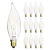 KOR (Pack of 12) 15 Watt Clear Candelabra Base (E12) Flame Tip 120V Decorative Dimmable Chandelier Lights Bulbs view 1