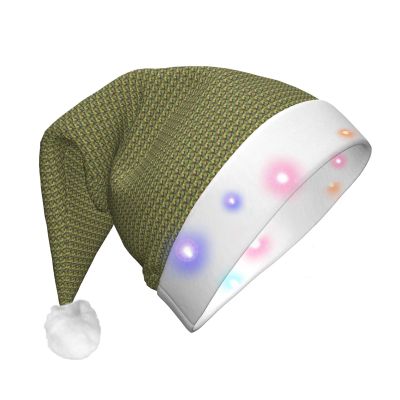 Bkdogkt Fantastic Parrot Feather Print men Women Christmas Hat With Lights Holiday Halloween Xmas Cap Party Supplies
