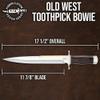 GIL HIBBEN Old West Toothpick Bowie Knife and Leather Sheath | Sylvester Stallone Expendables Design | Mirror Polished Stainless Steel Blade | Classic Hardwood Handle | Impressive Knife for Collectors | 17 1/2" Overall view 2