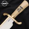 Gil Hibben Expendables Bowie Knife | Movie Replica & Collectible | Leather Sheath | 14" 3Cr13 Stainless Steel Blade | Synthetic Ivory Handle | 19 3/4" view 4