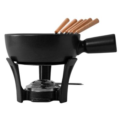 Boska Cheese Fondue Party Set Nero - Black Cast Iron Fondue Pot - Wedding Registry Items Small Kitchen Appliances for up to 4 Persons Wedding Registry Items