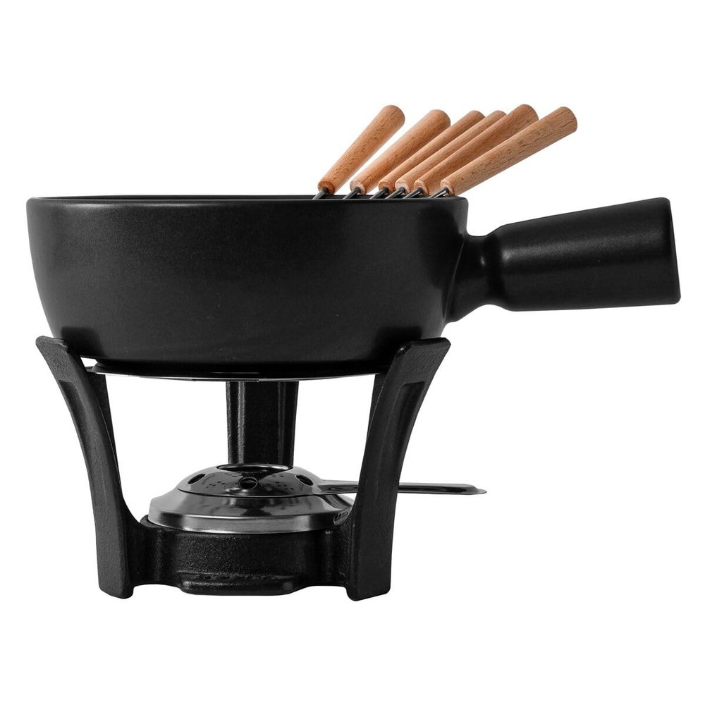 Boska Cheese Fondue Party Set Nero - Black Cast Iron Fondue Pot - Wedding Registry Items Small Kitchen Appliances for up to 4 Persons Wedding Registry Items