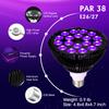 KINGBO Black Light Bulb, 36W LED Blacklight Bulbs E26 PAR38 Glow in The Dark, 395nm LEDs for Blacklight Party, Fluorescent Art, DJ Dance Party, Holiday Decorations, Acrylic Pouring Light view 3
