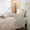 HighBuy Boho Floral Duvet Cover Queen Cotton Aesthetic Bedding Set Coquette Comforter Cover Set Reversible Green Garden Lightweight Soft Zipper Closure Breathable Queen Bedding Duvet Cover Set view 3