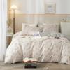 HighBuy Boho Floral Duvet Cover Queen Cotton Aesthetic Bedding Set Coquette Comforter Cover Set Reversible Green Garden Lightweight Soft Zipper Closure Breathable Queen Bedding Duvet Cover Set view 4