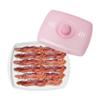 Joie Piggy Microwave Bacon Grooved Cooking Tray with Splatter Lid, Holds 4-5 Strips of Bacon, Easy to Clean, Convenient Kitchen Tool, BPA-Free, Dishwasher Safe view 1