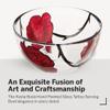 Kosta Boda 8.8" Tattoo Serving Bowl, Hand-Painted Glass - Rose Tattoo Inspired, Wide & Shallow Bowls, For Salad, Popcorn, Chip and Dip, Fruit, Red/Clear view 2
