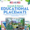 Tot Talk Explore The Jungle Educational Placemat for Kids  Made in USA  Durable, Double-Sided, Jungle Placemat with Animal Facts, Coloring & Multilingual Names Waterproof Wipeable, 17.5 x 11.5 view 2