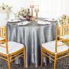 Wedding Linens Inc. 120 inch Round Crinkle Crushed Taffeta Tablecloths, Round Table Cover Linens for Round Banquet Tables - Silver view 1