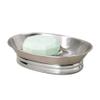 iDesign York Metal Soap Saver, Holder Tray for Bathroom Counter, Shower, Kitchen, 4" x 5.5" x 1.5", Brushed Stainless Steel view 1