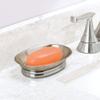 iDesign York Metal Soap Saver, Holder Tray for Bathroom Counter, Shower, Kitchen, 4" x 5.5" x 1.5", Brushed Stainless Steel view 2