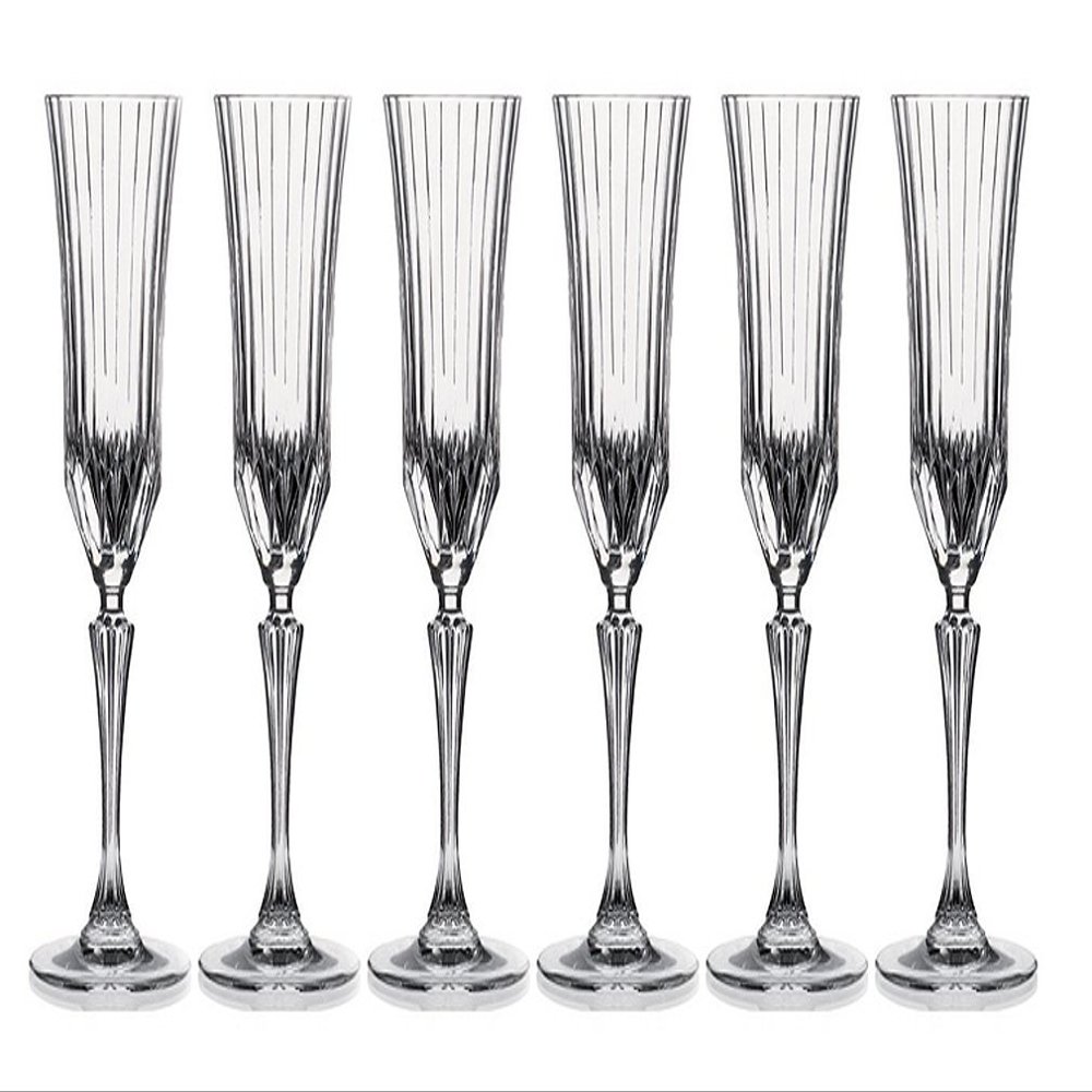 RCR Crystal Adagio Collection Champagne Flutes Glass Set