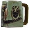 One (1) MARA STONEWARE COLLECTION - 12 Ounce Coffee Cup Collectible Square Bottom Mug - Owl Bird Design view 1