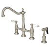 Kingston Brass KS1278PLBS Heritage 8" Kitchen Faucet with Brass Sprayer, Brushed Nickel view 1