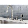 Kingston Brass KS2798BLBS 8" Deck Mount Kitchen Faucet with Brass Sprayer, Brushed Nickel view 2