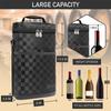 opux 2 Bottle Wine Carrier Tote, Insulated Leakproof Wine Cooler Bag, Wine Travel Bag Tote for Picnic BYOB Beach, Portable Wine Bottle Carrying Case, Gift for Wine Lover Women Men Christmas view 3