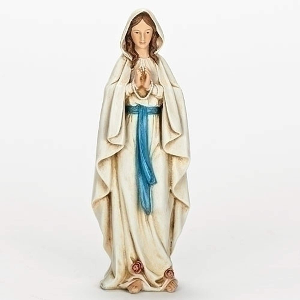 Joseph's Studio by Roman Inc., Our Lady of Lourdes, Renaissance Collection, Religious Statue, Holy Family, Memorial, Angel, Patron Saint, Garden Dcor (6x2x1)