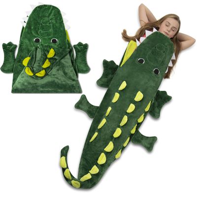 Cozy Crocodile Animal Tail Blanket for Kids Soft and Comfortable Kids Sleeping Bag Sleep Sacks Blankets for Movie Night, Sleepovers, Camping and More - Fits Boys and Girls Ages 3-13 Years
