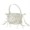 DivaDesigns Wedding Flower Girl Basket Large Flower and Long Tail Ribbons - Ivory view 1