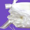 DivaDesigns Wedding Flower Girl Basket Large Flower and Long Tail Ribbons - Ivory view 3