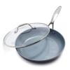 GreenPan Valencia Pro Hard Anodized Healthy Ceramic Nonstick 10" Frying Pan Skillet with Lid, PFAS-Free Cookware, Stainless Steel Handle, Induction Suitable, Dishwasher Safe, Oven Safe, Gray view 1