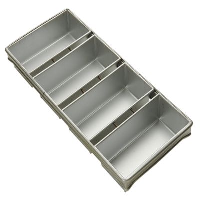 FOCUS FOODSERVICE Commercial Bakeware 4 Strap 9 by 4-1/2-Inch Bread Pan Set, silver (905642)