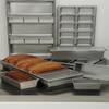 FOCUS FOODSERVICE Commercial Bakeware 4 Strap 9 by 4-1/2-Inch Bread Pan Set, silver (905642) view 2