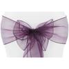 CVL 50 Pk, Organza Chair Sash Approx. 7.5" W x 108" L - Plum view 1