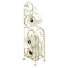 Deco 79 Metal Scroll Toilet Paper Holder with Space to Hold 3 Rolls, 8" x 6" x 24", Cream view 1