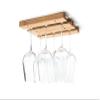 Fox Run Mounted Under Cabinet Wooden Wine Glass Holder Rack, 11 x 7 x 0.75 inches, Brown view 3