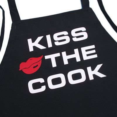 Black Kiss The Cook Chef Apron, Funny BBQ Grilling Apron, Gift for Chefs, Cooks & Grill Masters
