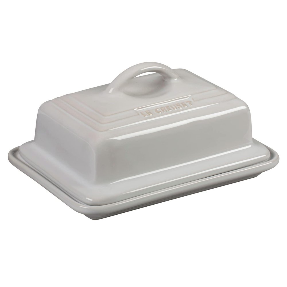 Le Creuset Stoneware European Butter Dish, White